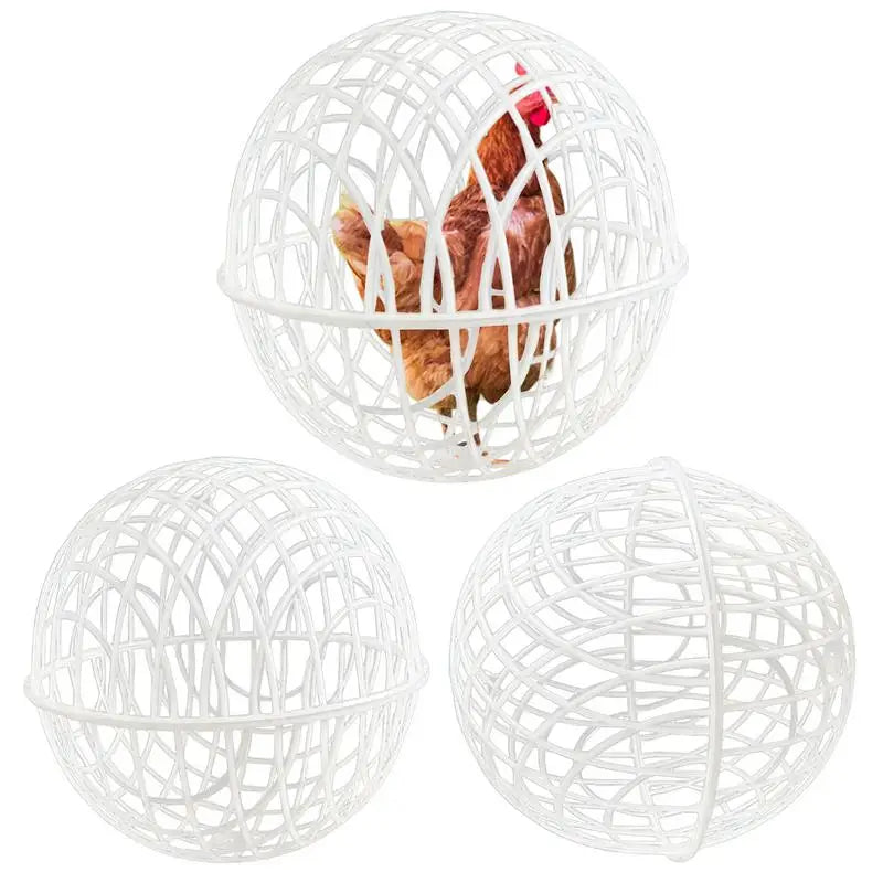 Ball Cage For Chickens Movable 3 Pieces Chicken Orb Ball Cage Pet Safety Chicken Cage Ball-Shaped Chicken Hamster Ball Cage