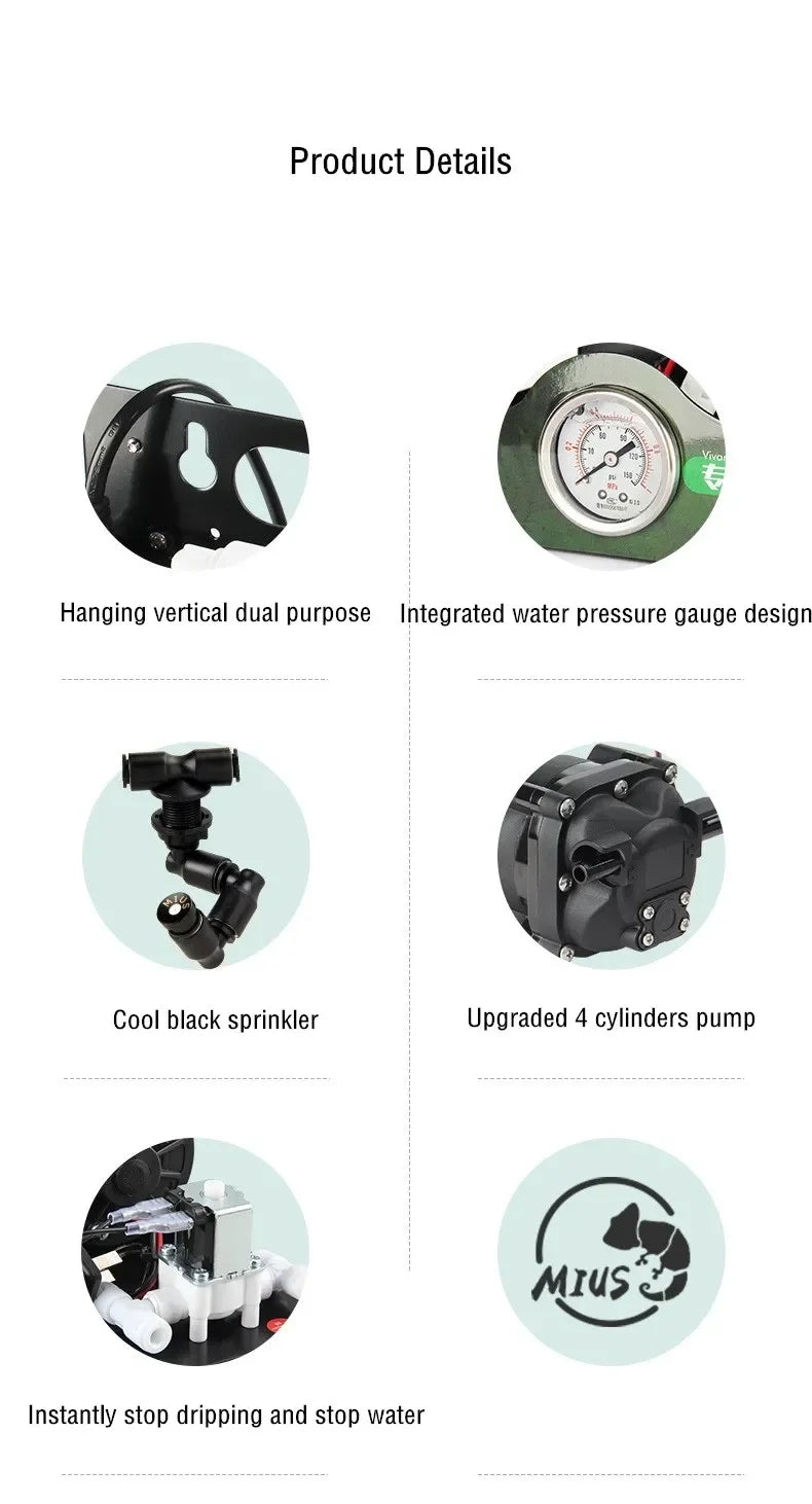 MIUS C Series Reptile Mister Fogger Terrariums Humidifier Rainforest High Pressure Silent Pump Fog Machine Sprayer System