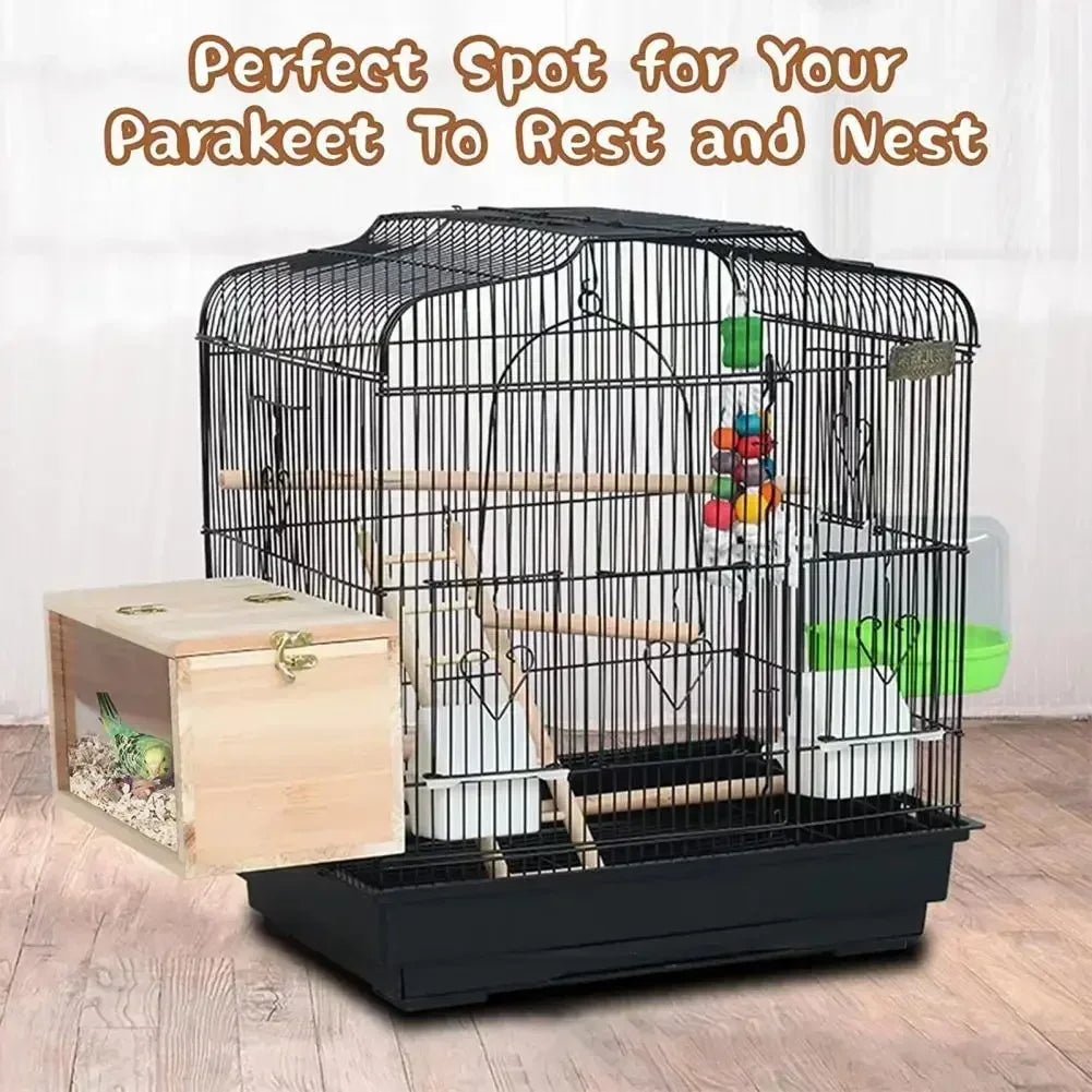Transparent Design Parakeet Cockatiel Bird House Nest Easy to Clean Parrot House Smooth Edges Parakeet Nesting Box Bird Supplie