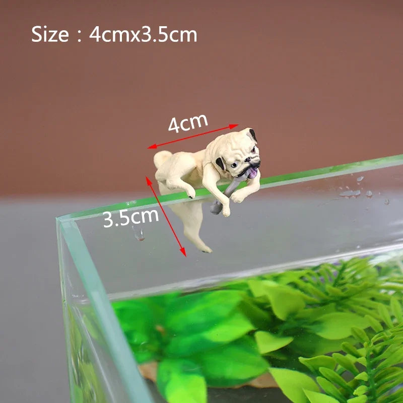 Simulation mini Ornaments Fish Aquarium Decor Artificial pet dogs Fish Tank Decoration Animal Figurine Dollhouse Home Decor