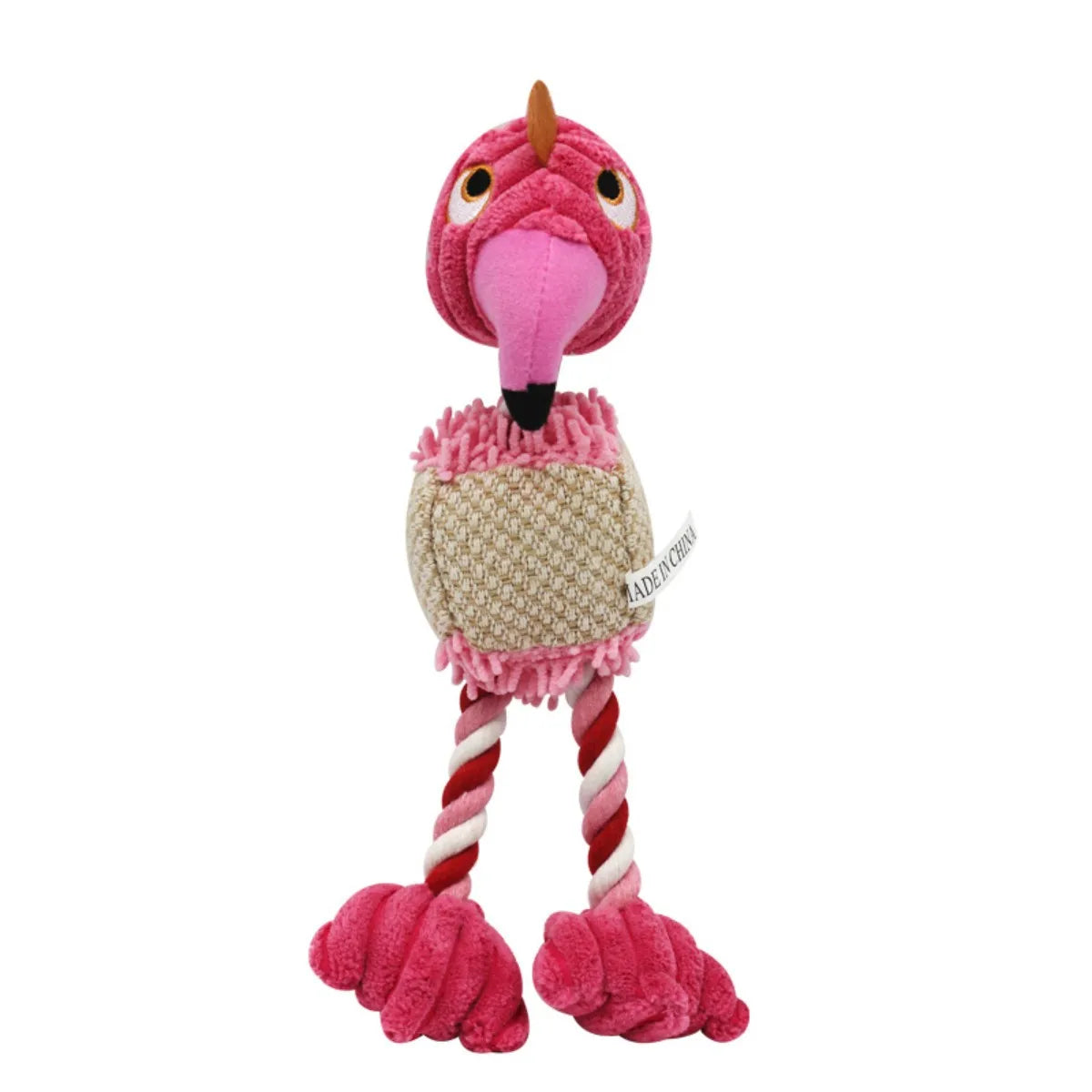 Tri color cotton rope pet toy, bird plush, bite resistant, teeth grinding, and sound producing pet toy, dog toy
