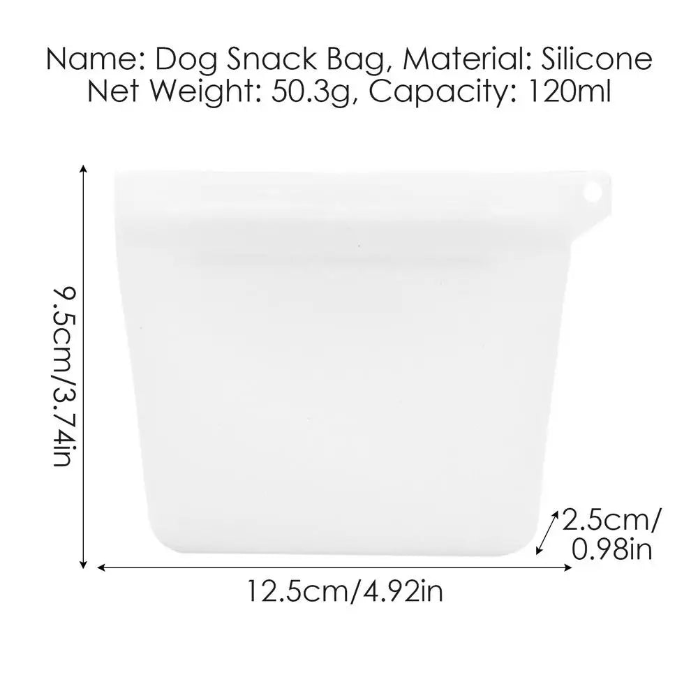Silicone Dog Treat Bag Outdoor Feeder Portable Dog Training Bag Waterproof Dog Treat Holder Pouch Food Reward Storage Bag