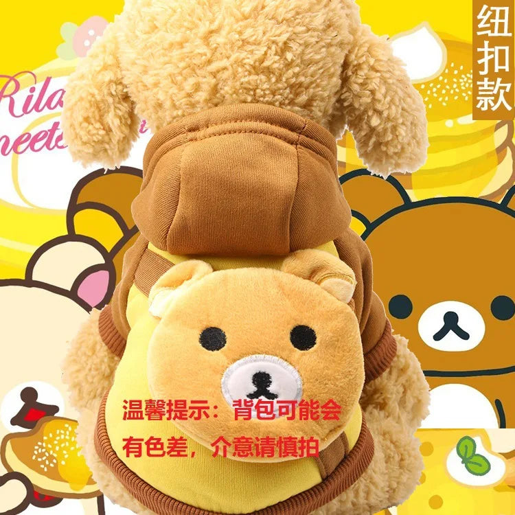 New Dog Clothes Autumn Winter Pet Products Pets Coats Soft Cotton Hoodies For Small Dogs Chihuahua Clothes Cartoon Pet Outfit