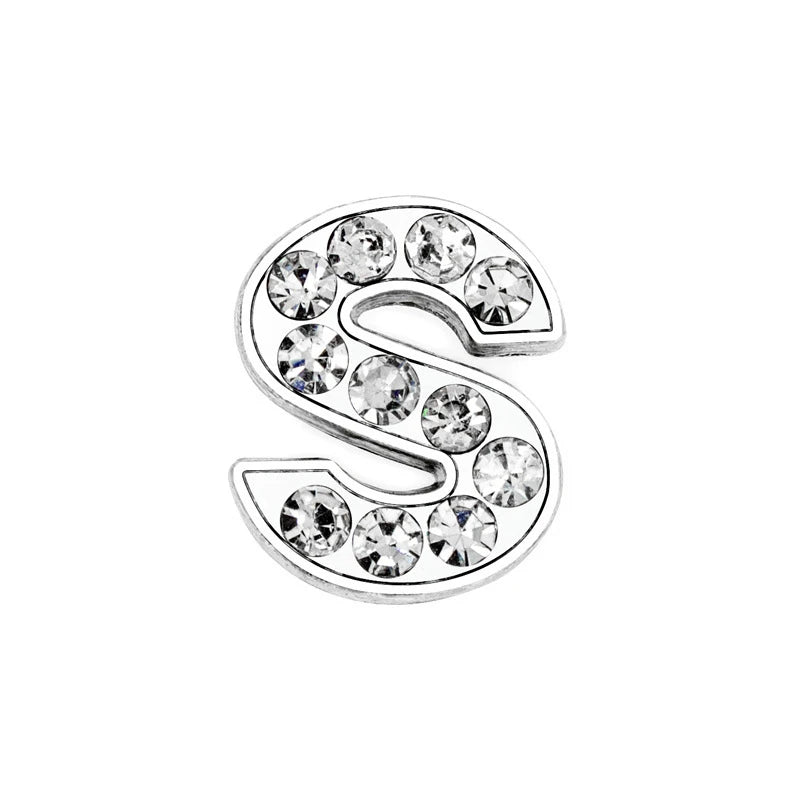 10mm Chrome Alloy Diamond Capital English Alphabet Jewelry Manual Diy Cat Claw Love Pet Collar Accessories