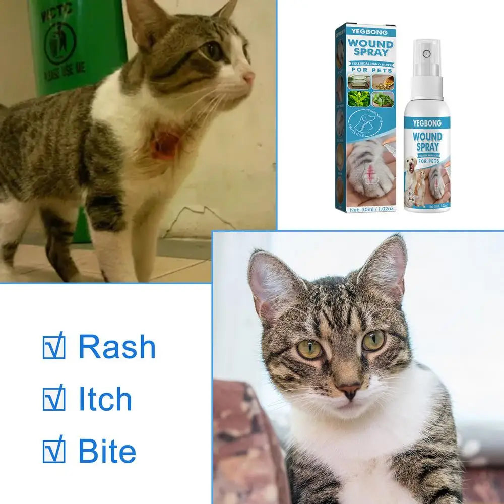 30ml Pets Anti-Itch Spray Pet Wound Spray Cats Dogs Skin Healthy Care Spray Pets Anti-Itch Treat Products For Sensitive Skin