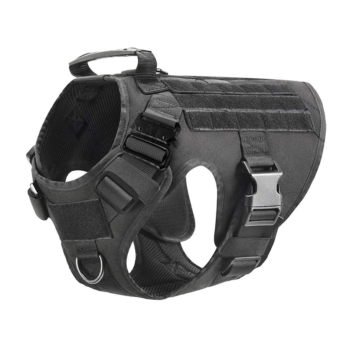 Tactical Training Large Dog Harness Collar Leash Molle Pouches Military Service Dog Vest Heavy Duty Dog Harness for Medium Dogs