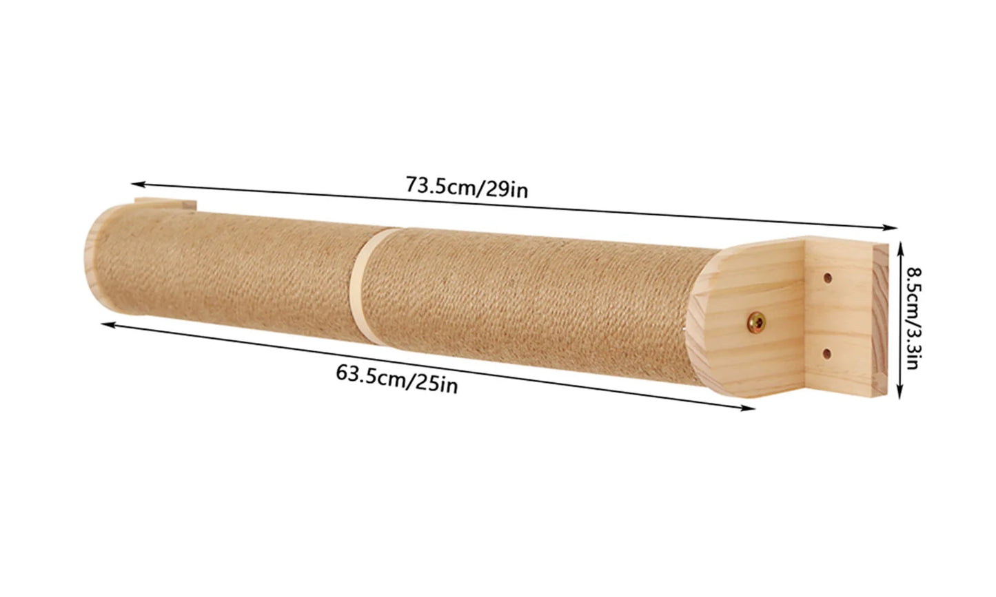 Cat Hammock Wall Mounted Wooden Furniture Scratcher Kitty Beds Perches Circular Plunge Platform Cats Wall Shelf For Play & Climb
