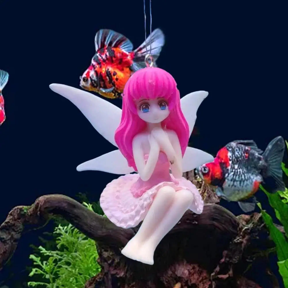Small Fairy Figurines Small Cute Little Fairy Fish Tank Floating Ornament Landscaping Pendants Small Fairy Figurines With Wing