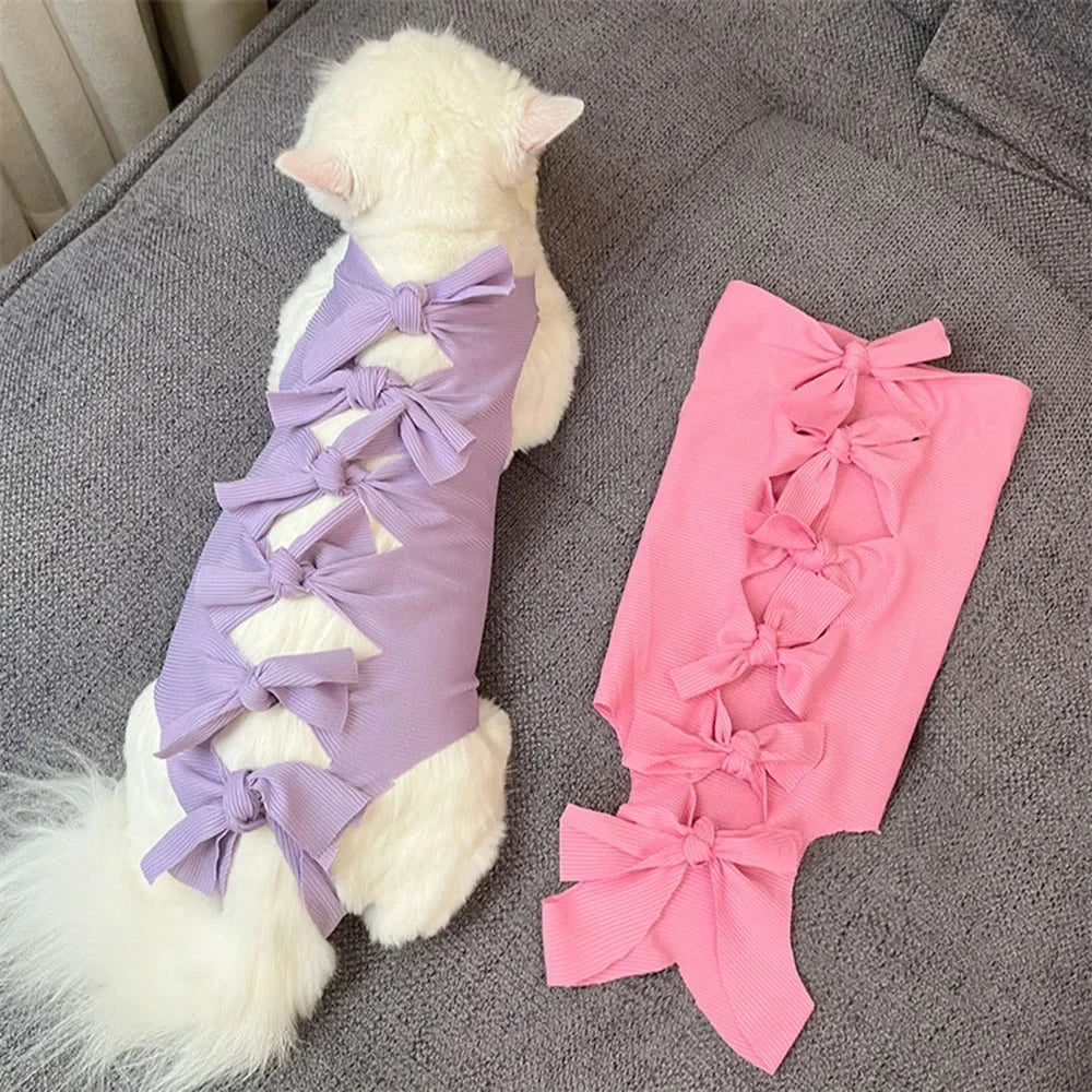 Cat Recovery Suit Breathable Cat Surgery Recovery Suit Onesies Female Kitty Castration Abdominal Wound Recovery Clothing Outfits