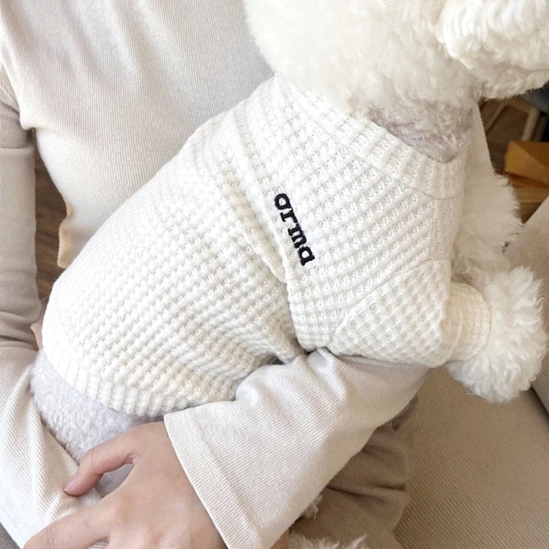 Waffle Thin Dog Vest All Seasons Dog Undershirt Solid Pet Clothes Yorkie Chihuahua Bichon Clothing Fashion Puppy Hoodies Apparel
