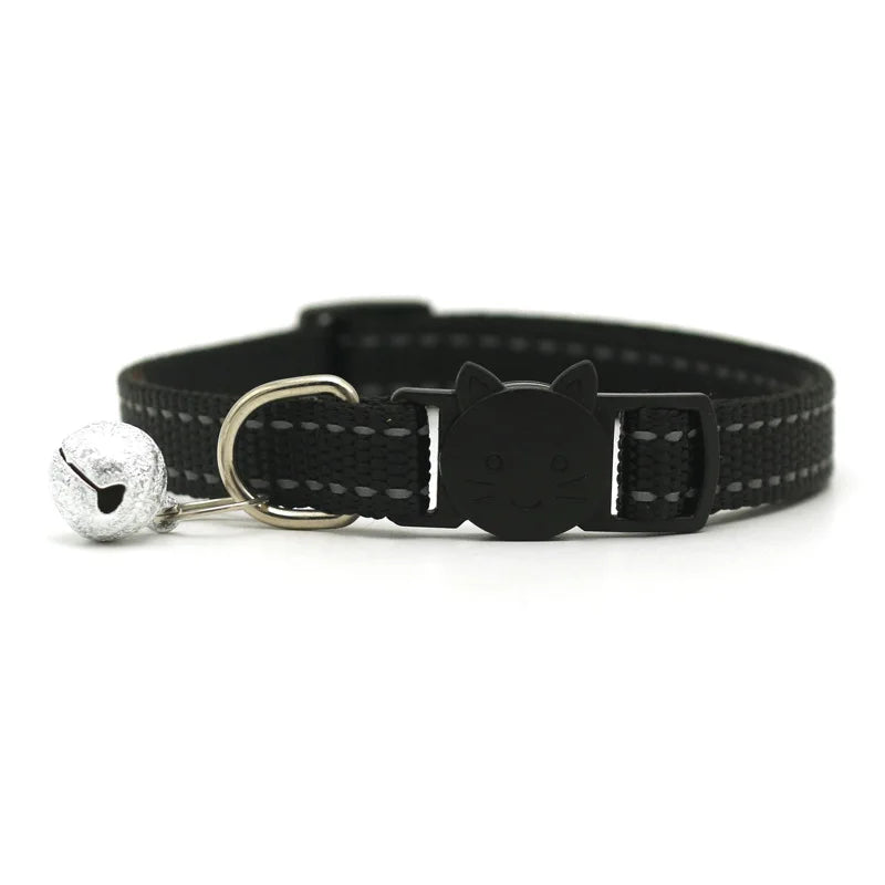 Ring Bell Pet Dog Collars Chihuahua Durable Solid Nylon Pet Neck Accessories Adjustable 1.0cm Necklace for Cats Drop Shipping