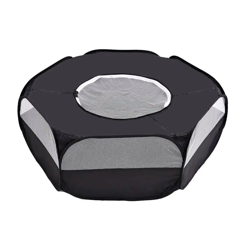 Portable Pet Tent Small Animal Pet Playpen Breathable Transparent Pet Tent With Zipper Top Cover Indoor Outdoor Foldable Cage