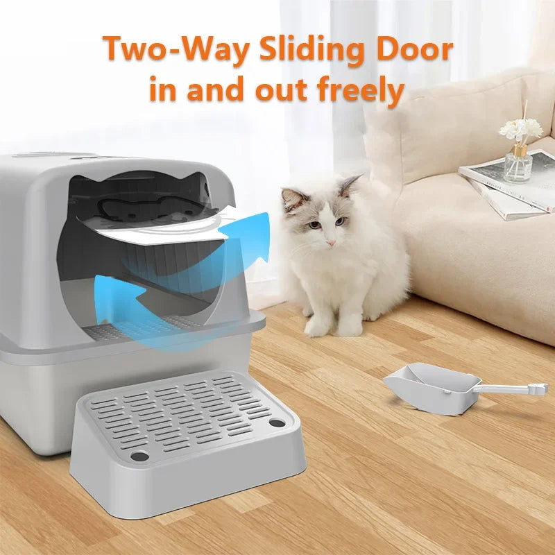 2025 New Trends Wholesale Large Capacity Electric Cat Litter Box Enclosed Smart Deodorant Cat Toilet