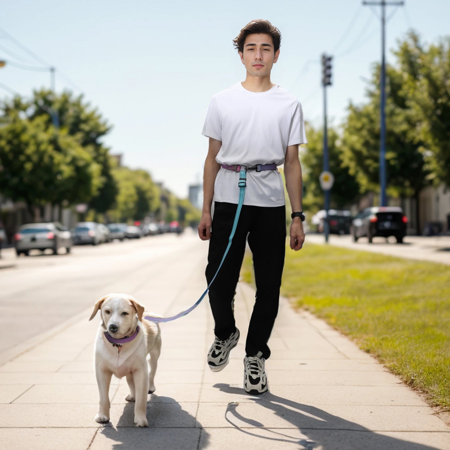 UXCELL Fashion Hands Free Dog Leash No Pull Bungee Dog Leash With Car Seatbelt for Dog Outdoor Walking Dog Leads