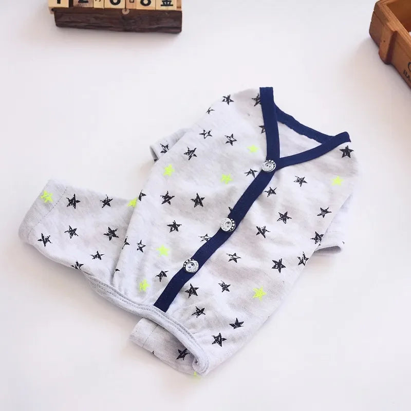 Dog Cat JumpSuit Shirt 100% Cotton Print Tracksuit For Small Cats Dogs Pet Puppy Floral Pajamas Pants T-Shirt Yorkies Chihuahua