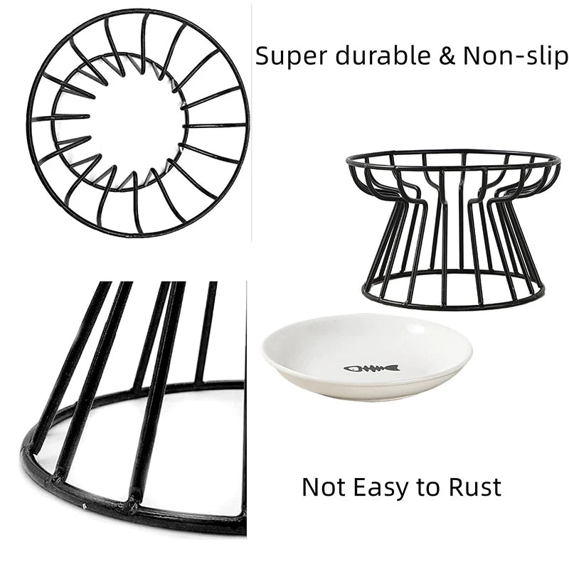 Pet Ceramic Bowl Nordic Cat Ceramic Cat Food Rack Canned High Foot Snack Plate Anti-Cervical Reinforcement Dog Bowl For Pets