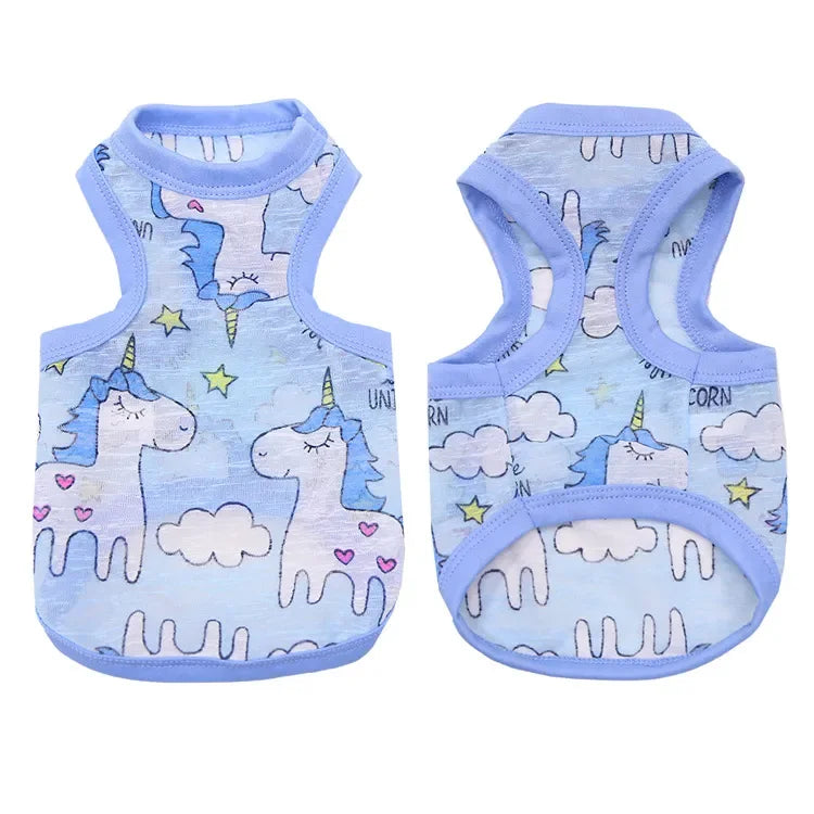 Pet Clothing Summer Sunscreen Cool Breathable Dog Vest Mesh Small Dog T-Shirt Outfit For Chihuahua Small Medium Dogs Accessories