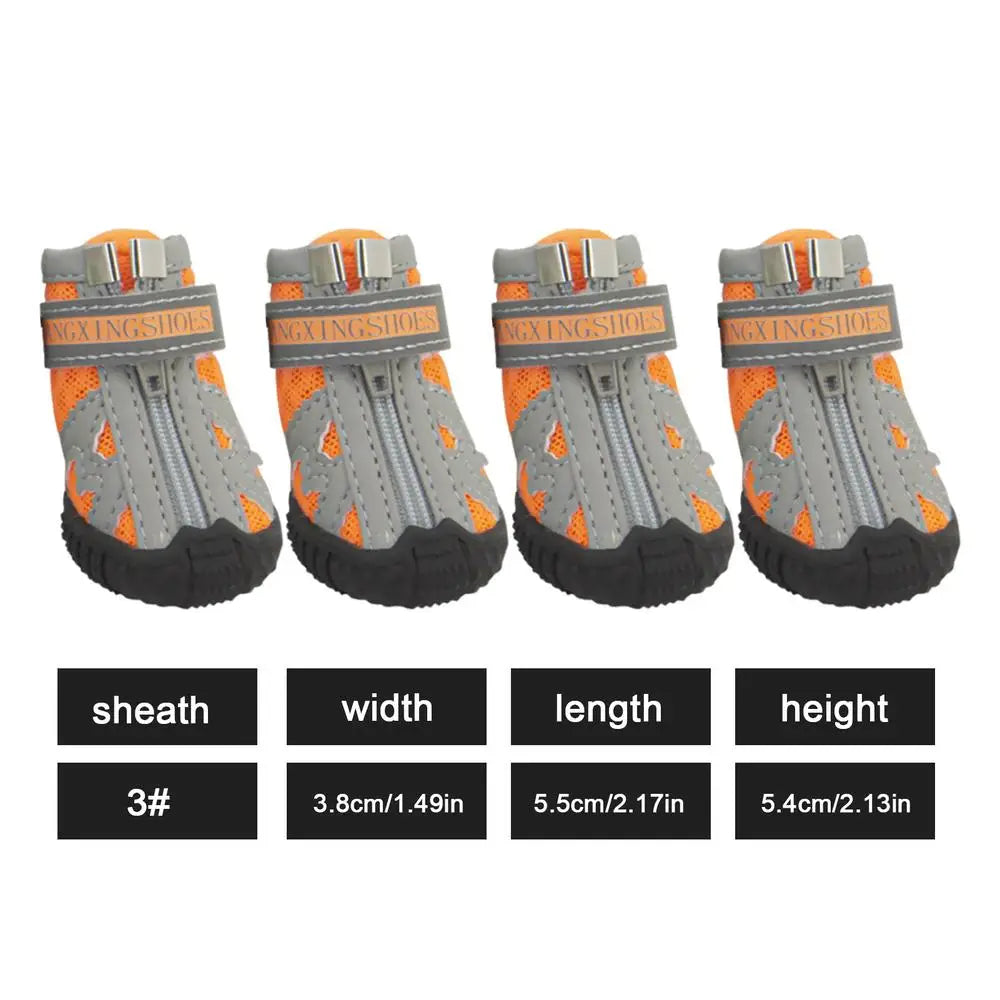 4PCS Dog Boots Dog Boots Paw Protector 5 Sizes Dog Boots With Rugged Rubber Sole Breathable Dog Boots Anti-slip For Summer