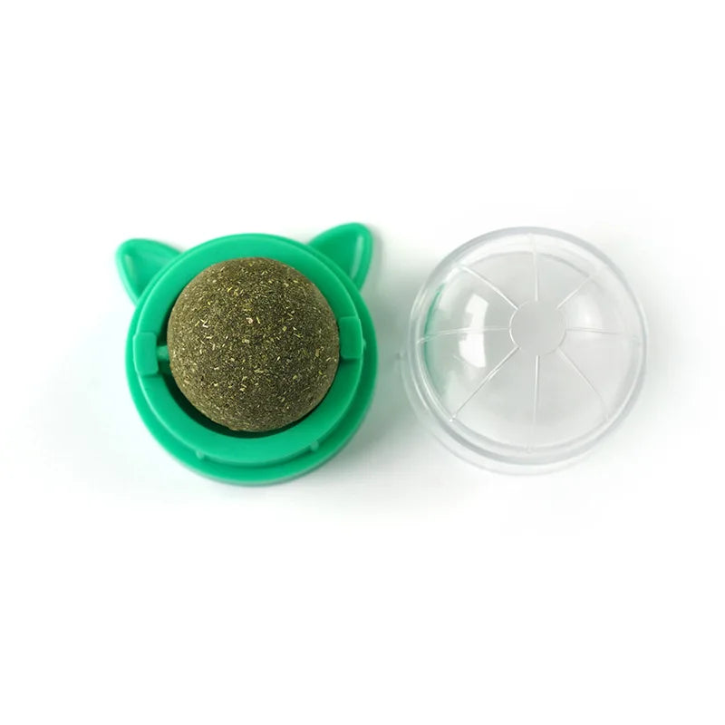 Rotating Cat Mint Ball New Cat's ears (Steamed cat-ear shaped bread) Pet Molar Toy Interactive Lickle Pet Products
