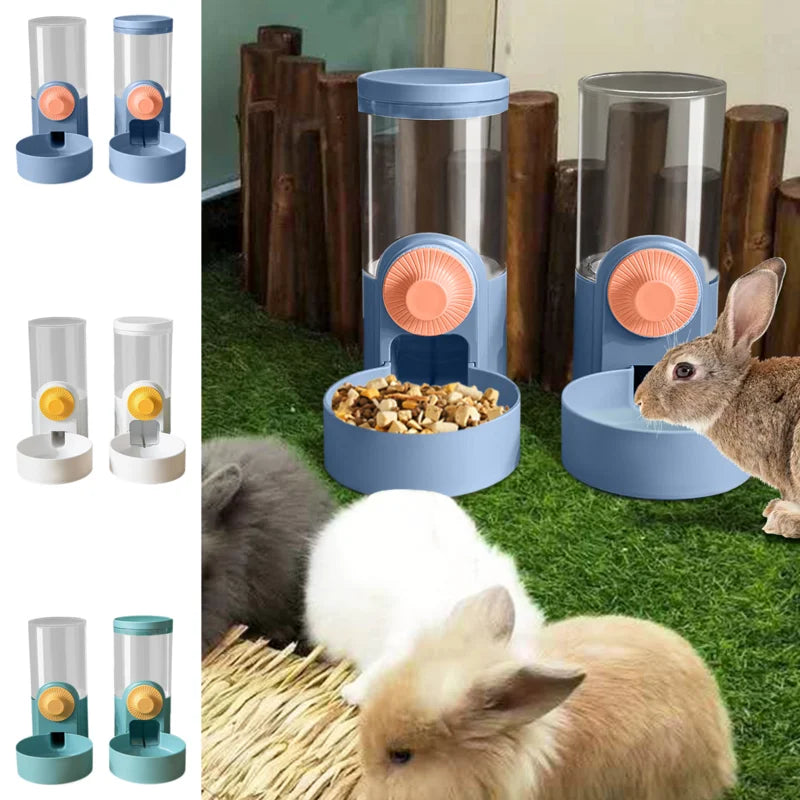 1000ml Pet Rabbit Feeder Automatic Pet Food Water Dispenser Large Capacity Bunny Feeder Pet Cage Food Water Bowl For Puppy Cat