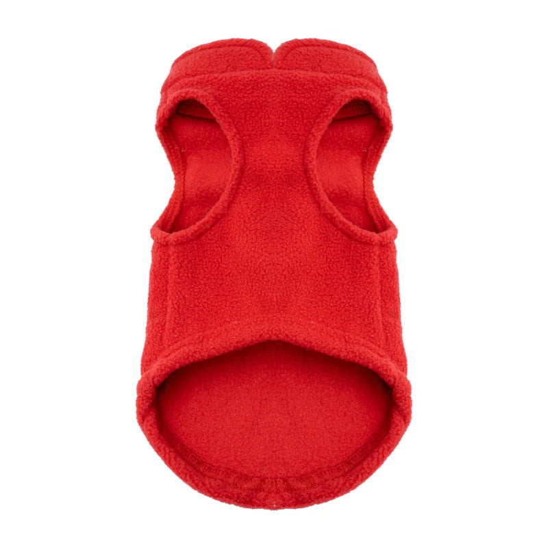 Autumn Fleece Pet Dog Clothes Solid Color Harness Outfits Walking Warm Vest for Small Medium Puppy Plaid Chihuahua Cat Jackets