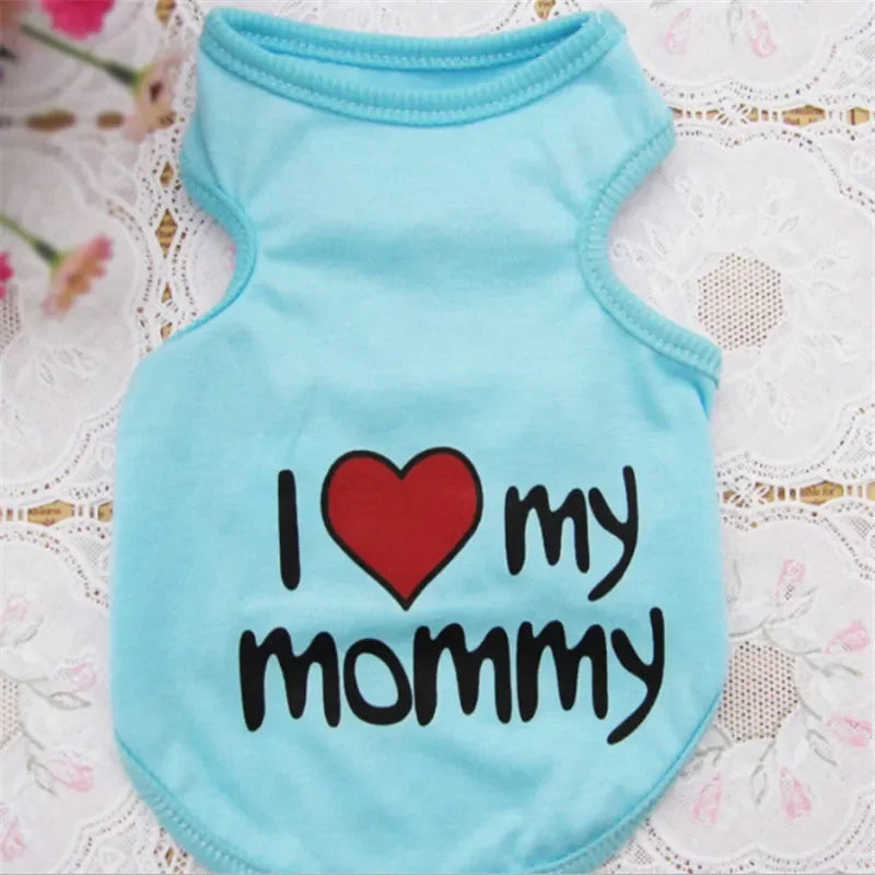 Cute Paw Printed Heart Love Design Small Dog Vest Clothes Summer Spring TShirts For Dogs Costume Puppy Dog Accessories Chihuahua