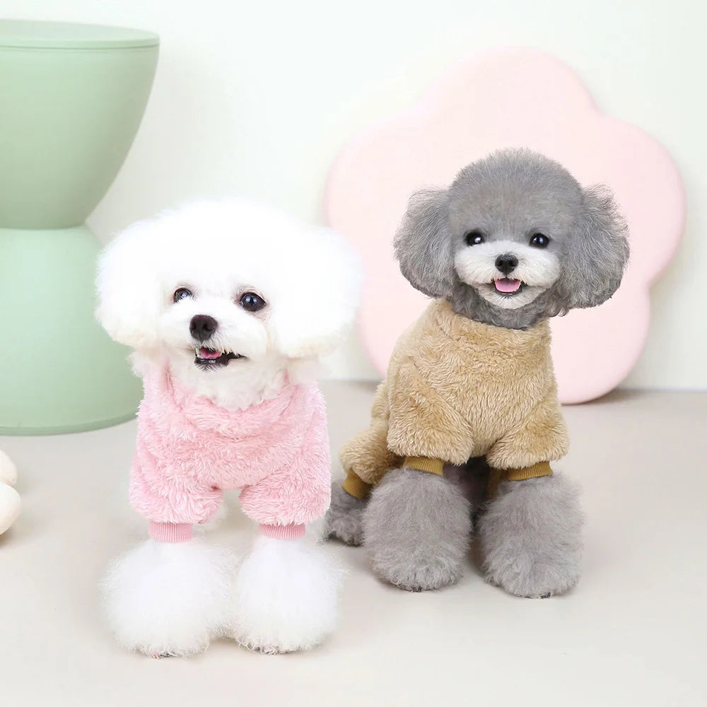 Fleece Pet Clothing Autumn Winter Warm Dog Jumpsuit Pajamas For Small Dogs Bichon Pomeranian Clothes Puppy Dog Cat Overalls Coat