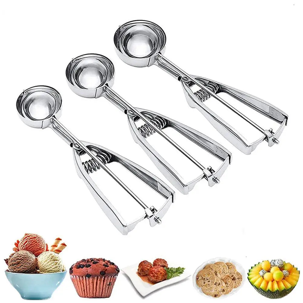Stainless Steel Ice Cream Spoon Easy To Clean And To Easy Scoop Watermelon Ice Demould Kitchen Cream Fruit Tool T1Y0