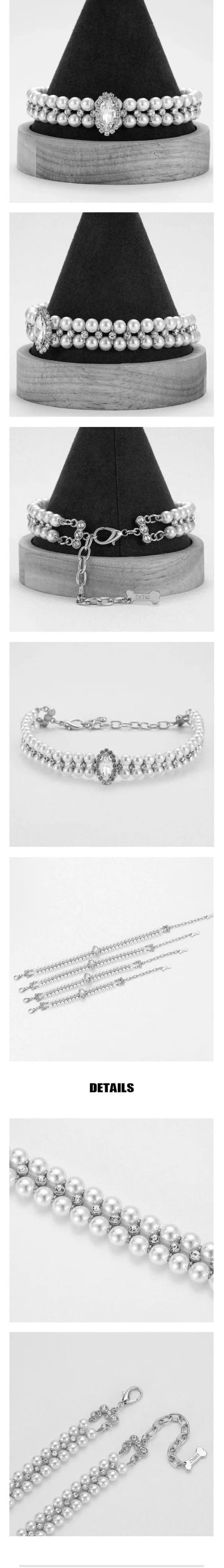 Luxury Rhinestone Puppy Collar for Small Dogs Cat Necklace Bling Crystal Jewelry Pet Accessorie Princess Diamond Wedding Collar