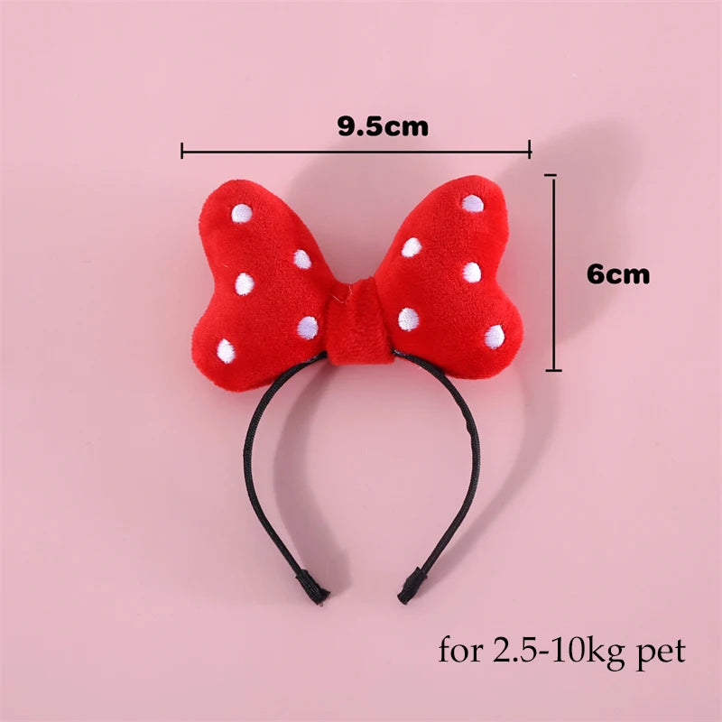 Lovely Bow Tie Hair Hoop for Cats Princess Cat Party Head Wear Pet Gifts Small Medium Dogs Accessories Elastic Cats Pet Products