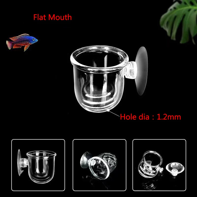 Acrylic Aquarium Feeder Hanging Fish Tank Mini Crystal Pot Polka Water Potted Planting Cylinder Cup Aquarium Decor Accessories