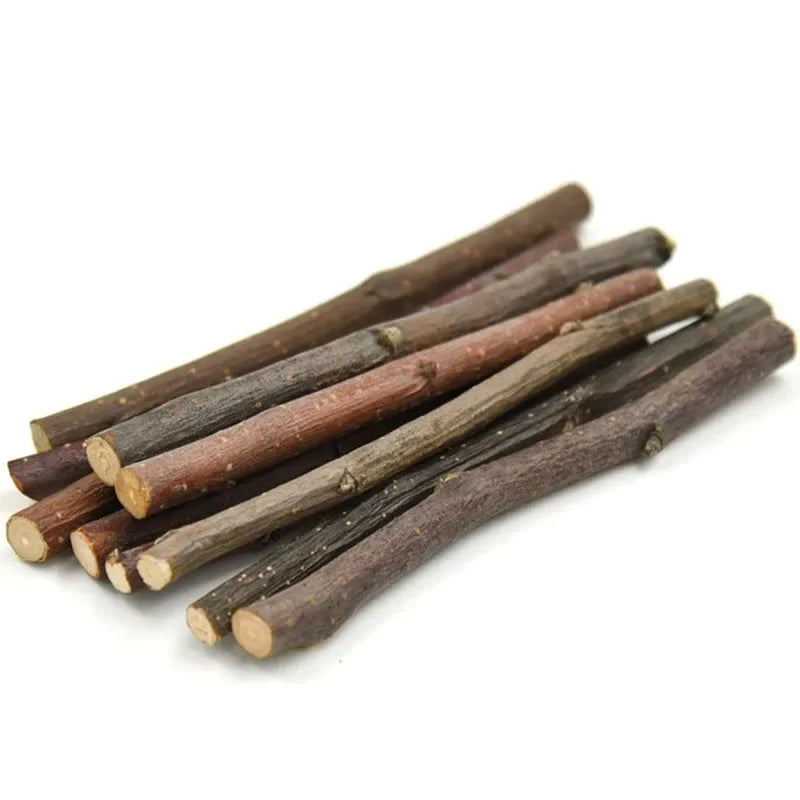 5pcs 10pcs 40pcs Chew Stick Apple Tree Branch Hamster Squirrel Natural Toys Parrots Rabbits Grinding Stick