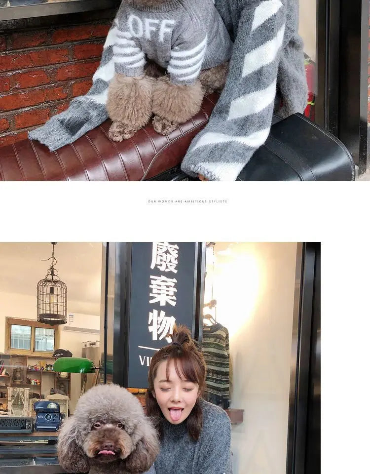 The New Pet Clothes Cat Sweater Dog Sweater Korean Version Spring and Autumn Parent-child Wear Six Sizes