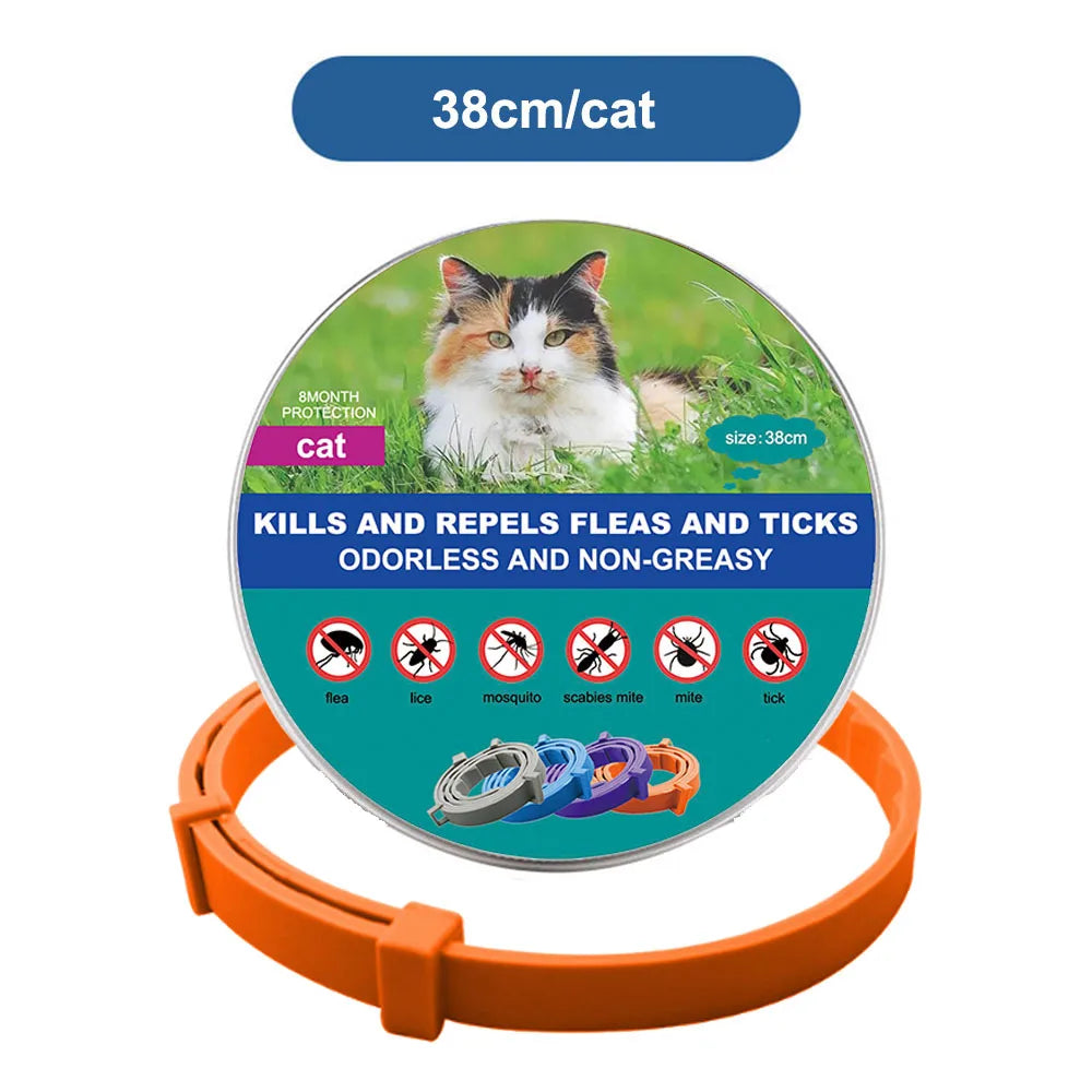 38cm 70cm Retractable Deworming Dog Cat Collar Pet Anti Flea Ticks Collar Repellent Mosquito Pet Collars for Cats Dogs Products