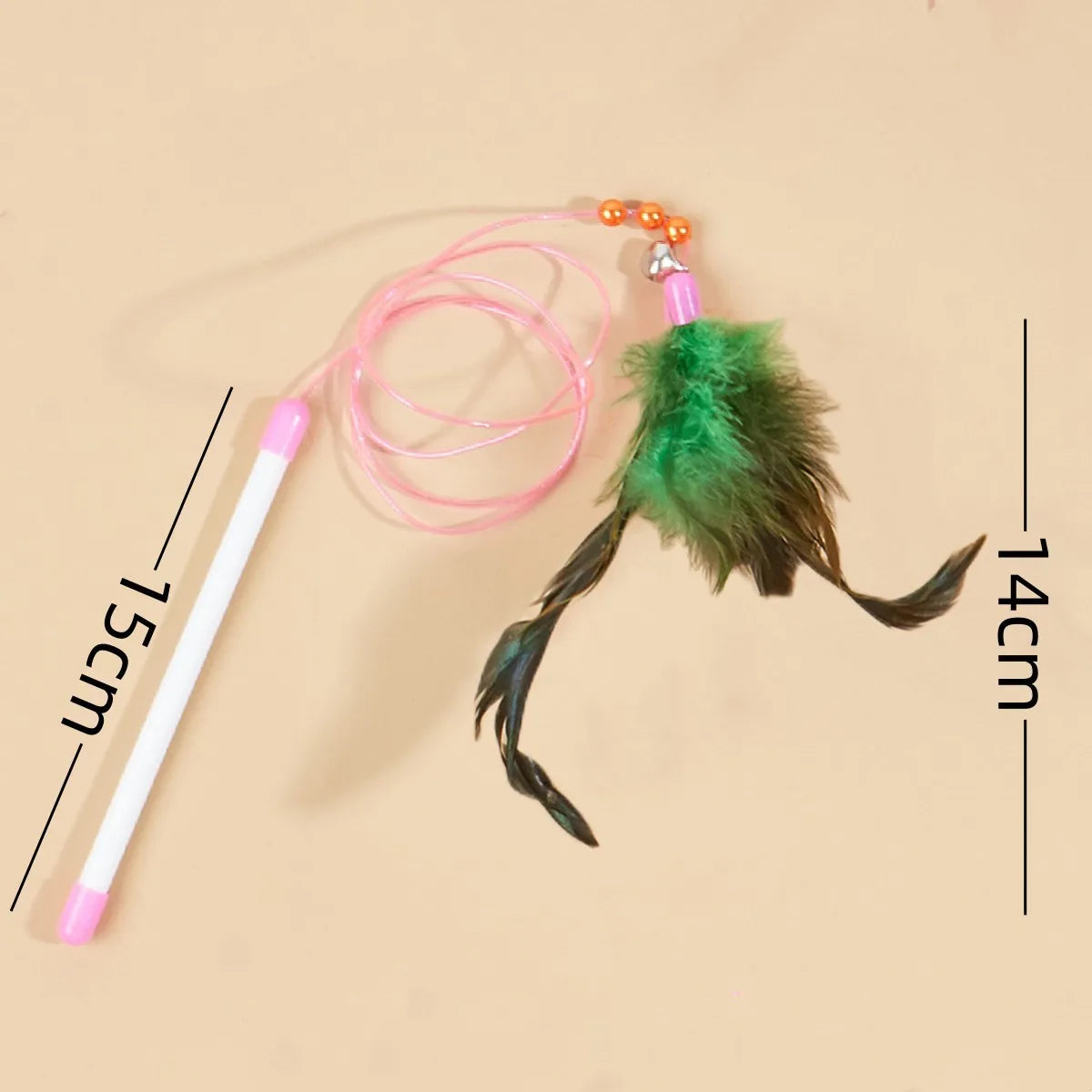 Cat Toy Cat Teaser Sticks Pussy Cat Stick Soft Stick Feather Style Bite Resistant Mutual Cat Toy Color Stick Pussy Cat Stick