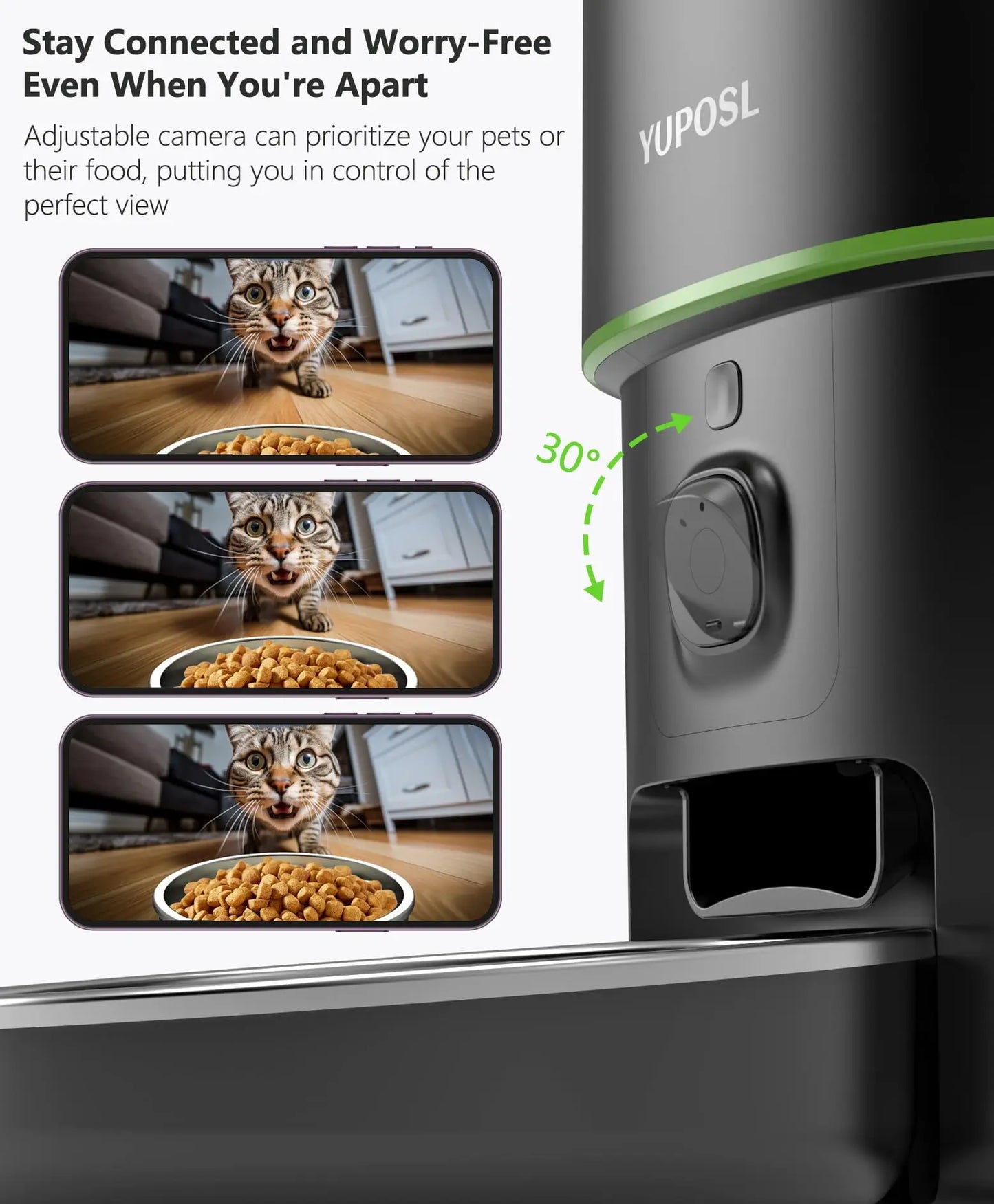 Automatic Cat Feeder Camera Pet Smart Cat Food Kibble Dispenser 2.4G/5GWiFi Tuya APP Control Auto Feeder For Cat Dog Accessories