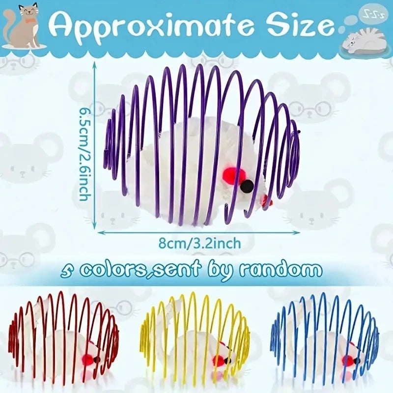 1Pc/3PCS Cat Toy Balls Funny Stretchable Kitten Springs Toys Interactive Caged Rats Rolling Cat Balls Random Color Cat Dog