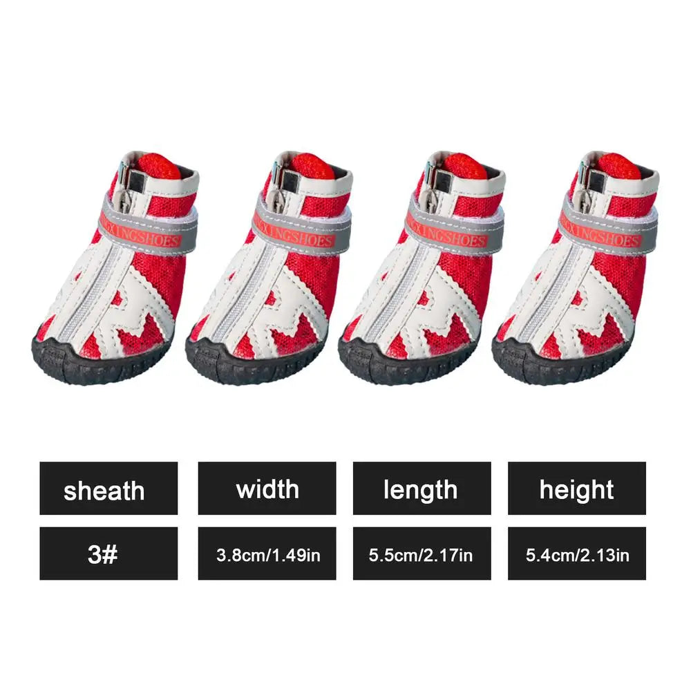 4PCS Dog Boots Dog Boots Paw Protector 5 Sizes Dog Boots With Rugged Rubber Sole Breathable Dog Boots Anti-slip For Summer