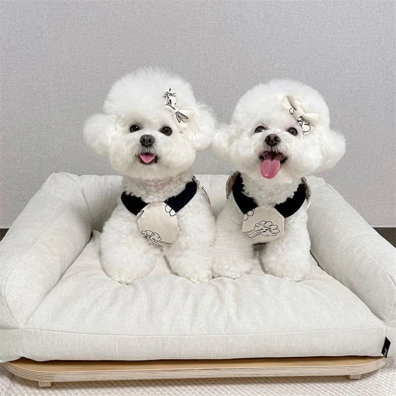 Cartoon Bunny Teddy York Dog Overalls Breathable Summer Spring Leisure Clothes for Cats Pocket Decorate Pet Boy Puppy T Shirt
