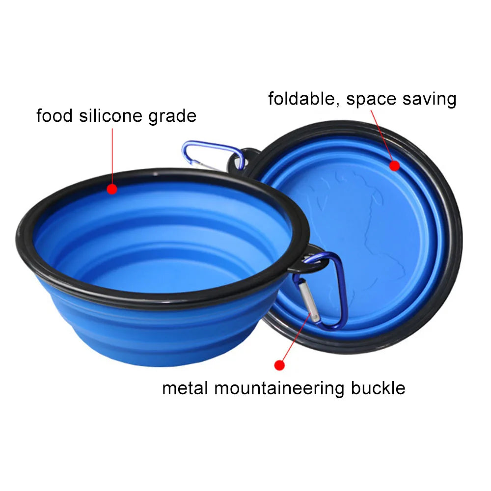 Collapsible Dog Bowls Portable Travel Dog Bowls Expandable for Cat Dog Water Bowl Food Feeding Dish Silicone Pet Bowl 350/1000ml