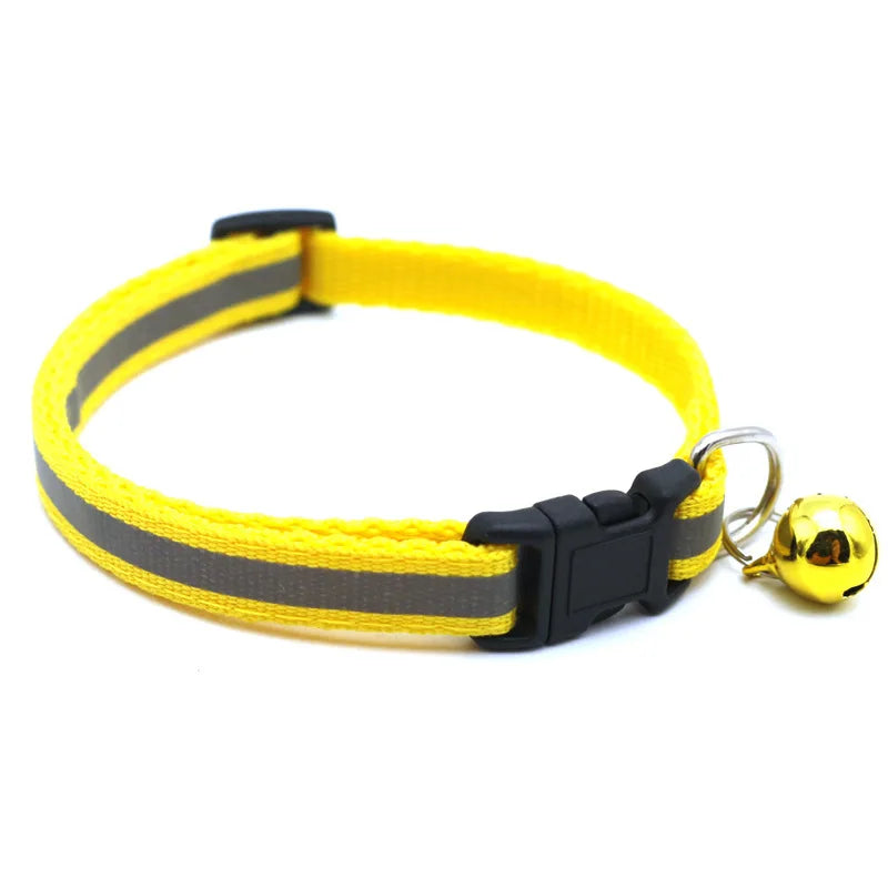 Cat and Dog Universal Reflective Collar Neck Ring Necklace Bell Pet Products Safety Elastic Adjustable Pet Reflective Collar