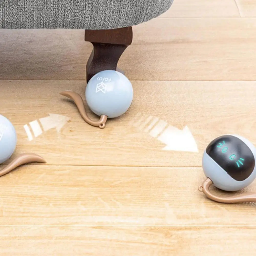 2 in 1 Self Rotating Ball Cat Toy Smart Interactive Cat Toy USB Rechargeable Wicked Ball 360 Degree Automatic Cat Moving Rolling