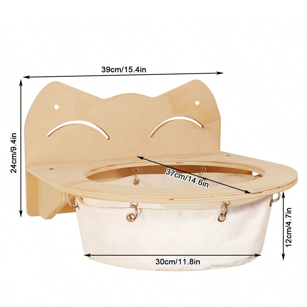 Cat Hammock Cat Shelves Tree Tower Ladder Wooden Furniture for Kitten Saving-space Cats Pet Products Cat Climbing Wall