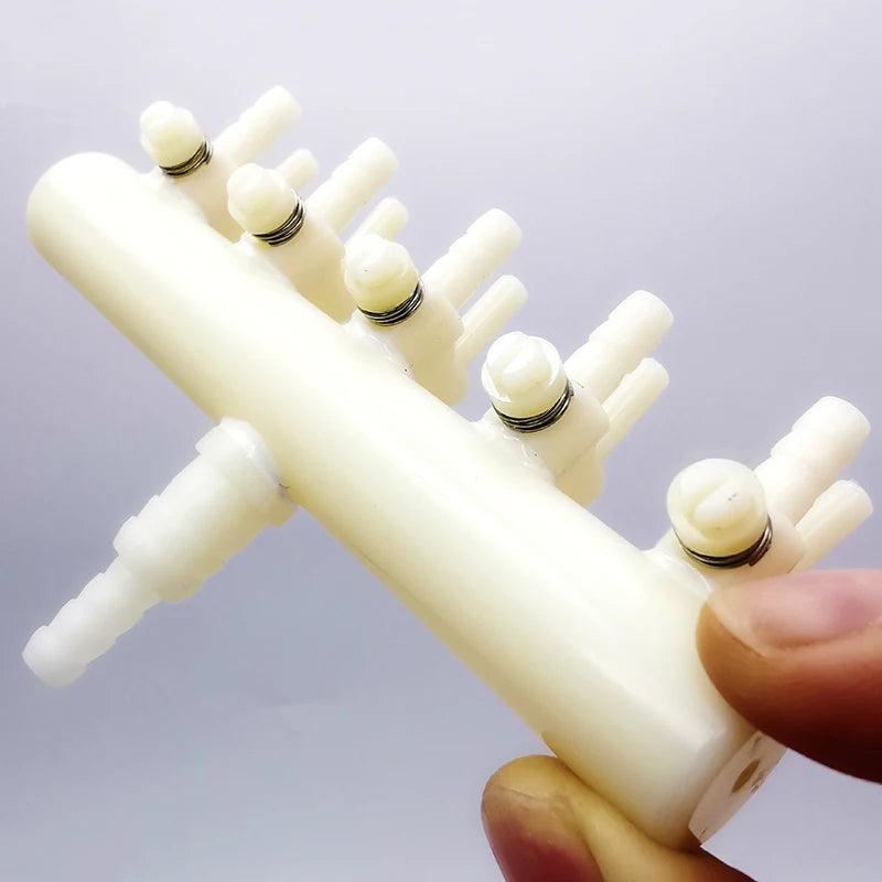Plastic 2 3 4 5 6 Way Aquarium Air Splitter Valve Fish Tank Air Pump Flow Splitter Distributor Pump Valve Tap Control Switch
