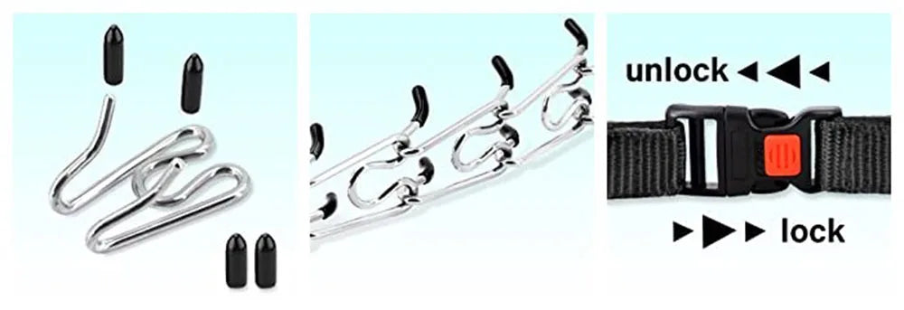 Strong Dog Prong Collar for Dogs Adjustable Detachable Dog Training Collar with Quick Release Buckle for Small Medium Large Dogs