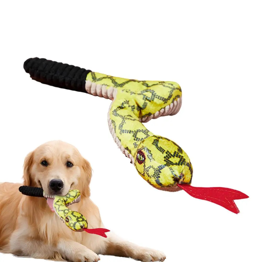Squeaky Snake Dog Toy Plush Cute Dog Chewing Toy Stuffed Animal Bite-resistant Sounding Paper Animals Chew Toy For Puppy Dogs