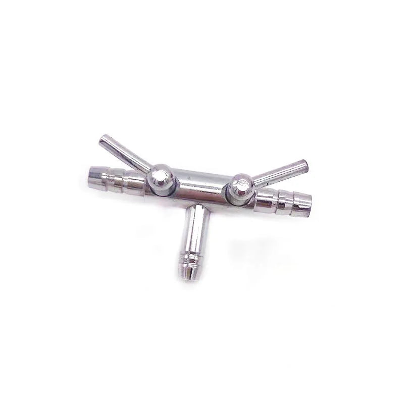 4 Ways 4mm Stainless Steel Aquarium Tank Air Pump Air Flow Tube Pipe Line Stainless Steel Control Valve Air Pump Accessories New