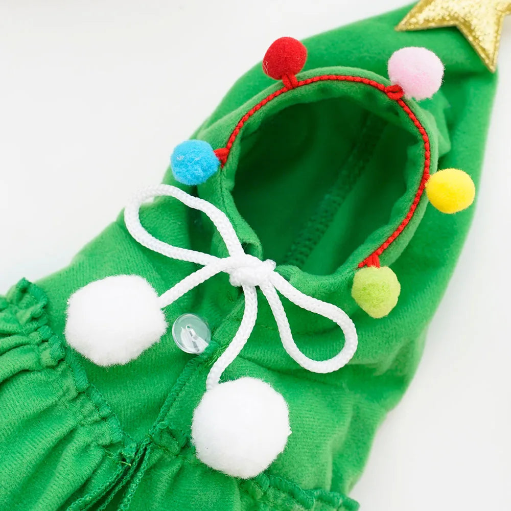 Pet Cat Dog Christmas Costumes Xmas Cloak with Stars and Pompons Christmas Cape Festive Pet Apparel Clothing for Small Dogs Cats