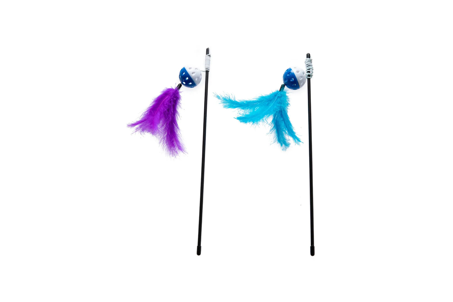 Cat Toy Cat Teaser Sticks Black Pole Plastic Bell Ball Cat Teaser Stick Model Cat Teaser Stick With Built-in Cat Toy