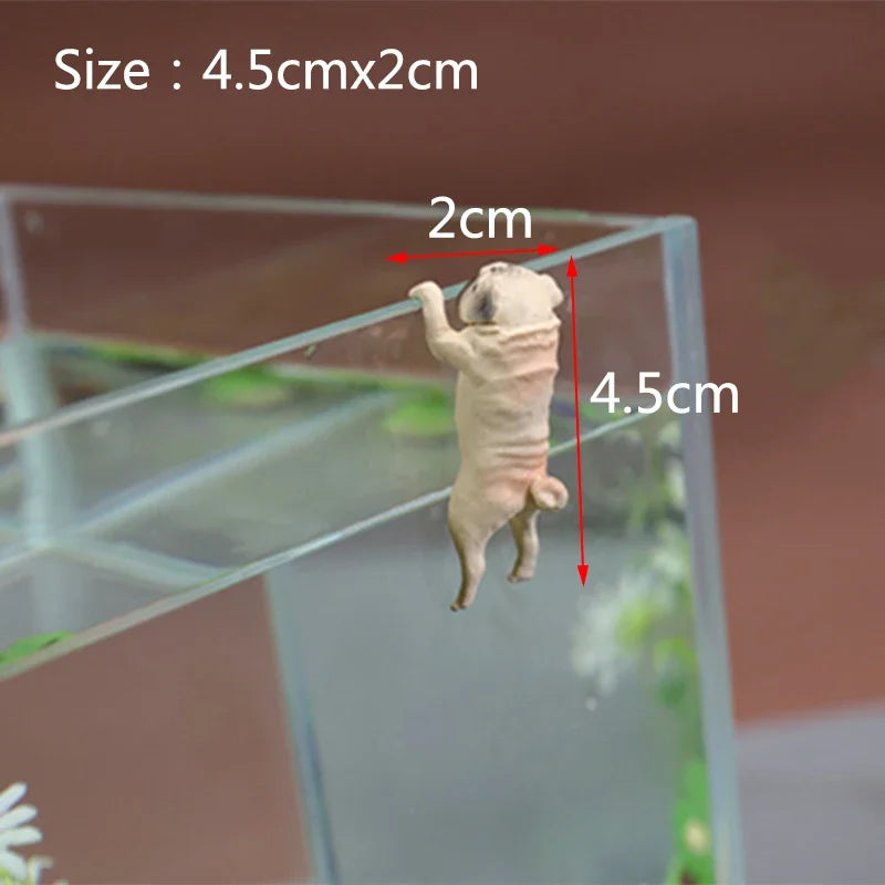 Simulation mini Ornaments Fish Aquarium Decor Artificial pet dogs Fish Tank Decoration Animal Figurine Dollhouse Home Decor